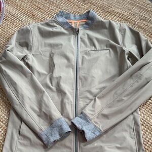 lululemon athletica Beige Bomber Jacket with Gray Trim